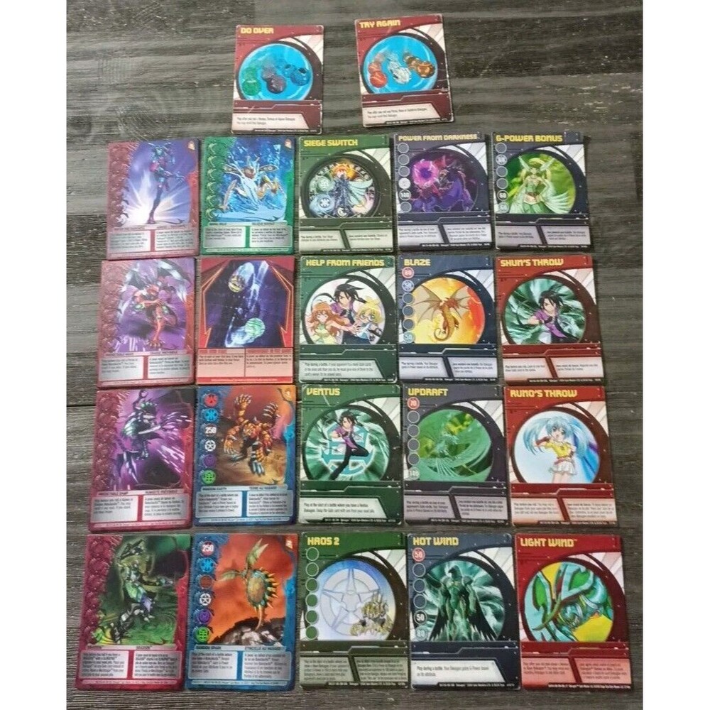 Bakugan 2008 2009 2011 Lot Of 22 Cards Shuns Throw Blaze Etc